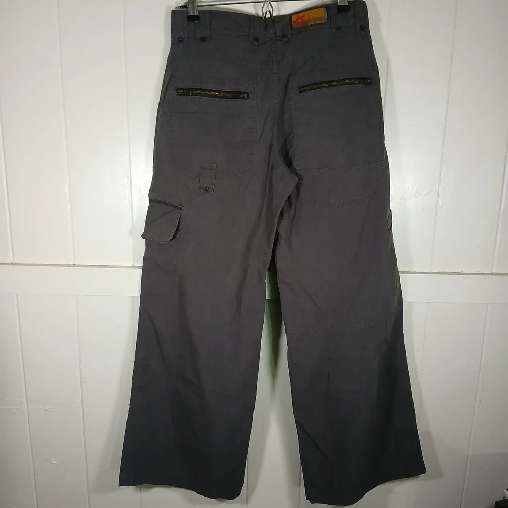 Kikwear Cargo Pants Mens 30 Gray Wide Leg Rave Dance Y2K Streetwear 12111-HT